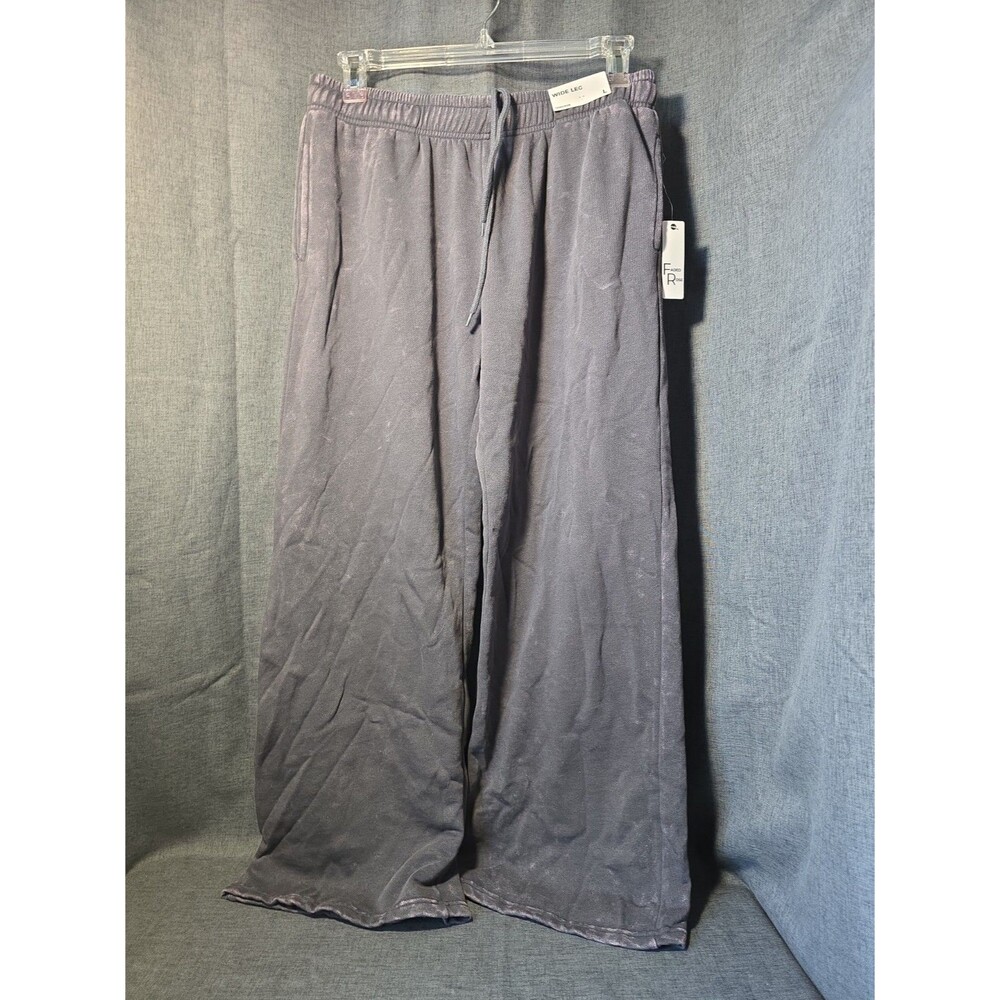 NWT Wide Leg Stretchy Pants Gray Distressed Size L Faded Rose 100% Cotton